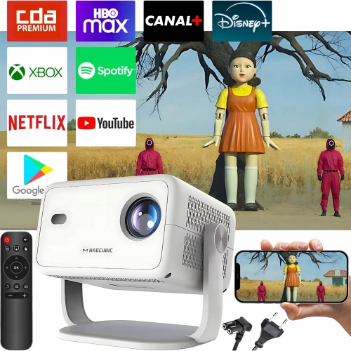 PROJEKTOR SMART MAGCUBIC L018 4K 1080p ANDROID LED TV WiFi GŁOŚNIK BT